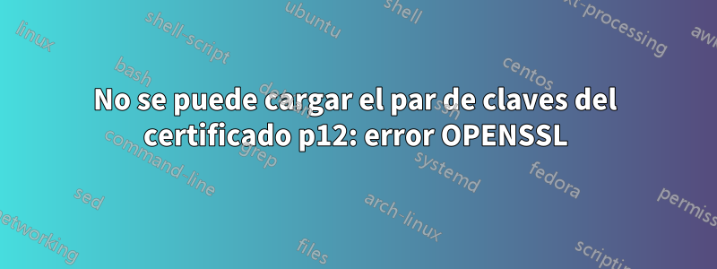 No se puede cargar el par de claves del certificado p12: error OPENSSL