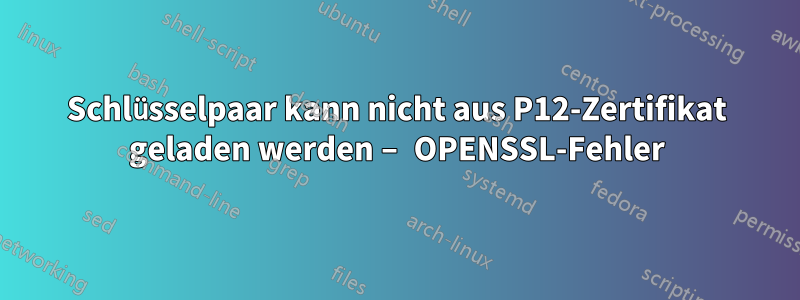 Schlüsselpaar kann nicht aus P12-Zertifikat geladen werden – OPENSSL-Fehler