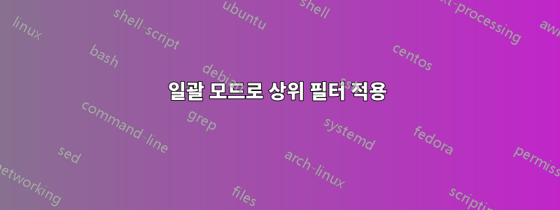일괄 모드로 상위 필터 적용