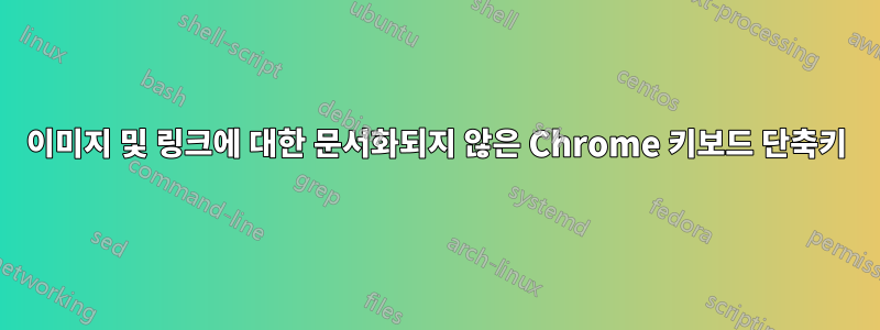 이미지 및 링크에 대한 문서화되지 않은 Chrome 키보드 단축키