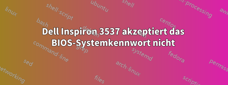 Dell Inspiron 3537 akzeptiert das BIOS-Systemkennwort nicht
