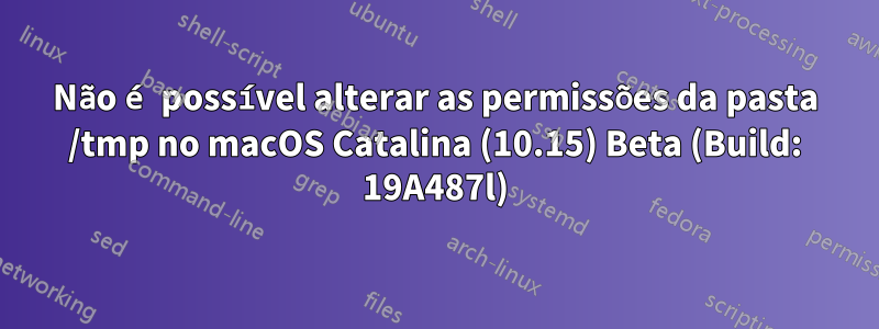 Não é possível alterar as permissões da pasta /tmp no macOS Catalina (10.15) Beta (Build: 19A487l)