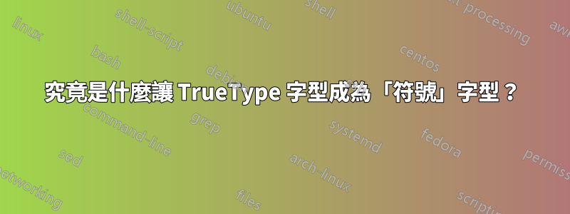 究竟是什麼讓 TrueType 字型成為「符號」字型？