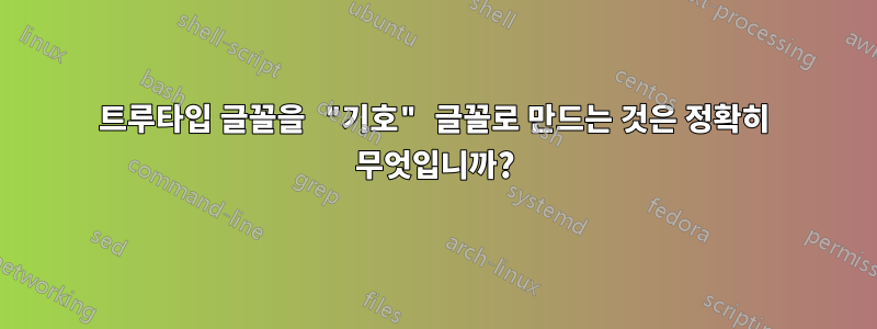 트루타입 글꼴을 "기호" 글꼴로 만드는 것은 정확히 무엇입니까?