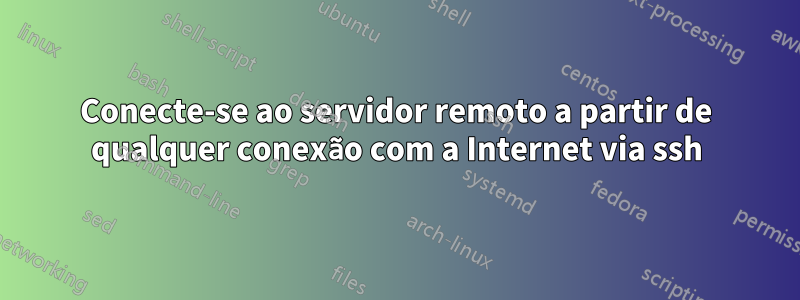 Conecte-se ao servidor remoto a partir de qualquer conexão com a Internet via ssh