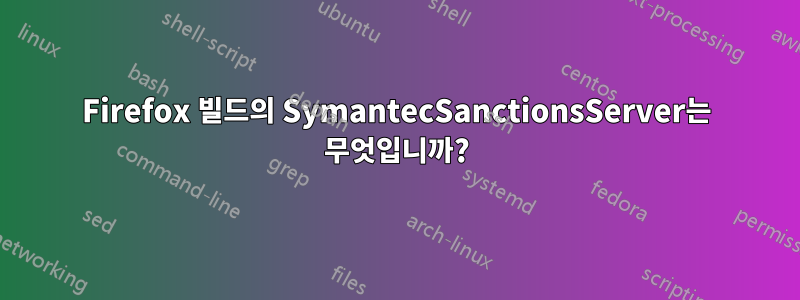 Firefox 빌드의 SymantecSanctionsServer는 무엇입니까?
