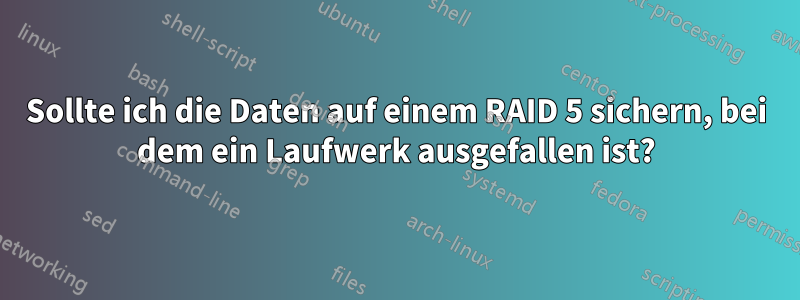 Sollte ich die Daten auf einem RAID 5 sichern, bei dem ein Laufwerk ausgefallen ist?