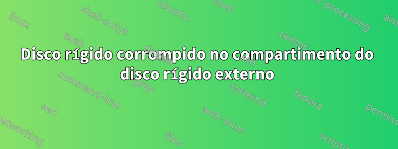 Disco rígido corrompido no compartimento do disco rígido externo