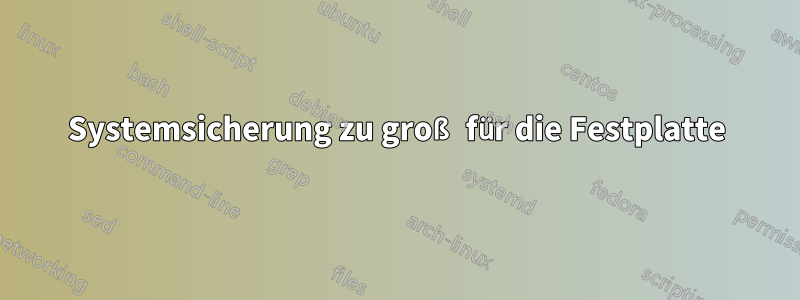 Systemsicherung zu groß für die Festplatte