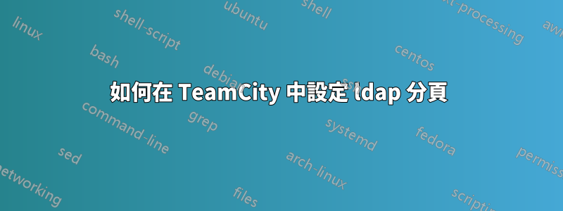 如何在 TeamCity 中設定 ldap 分頁
