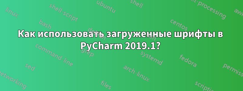 Как использовать загруженные шрифты в PyCharm 2019.1?