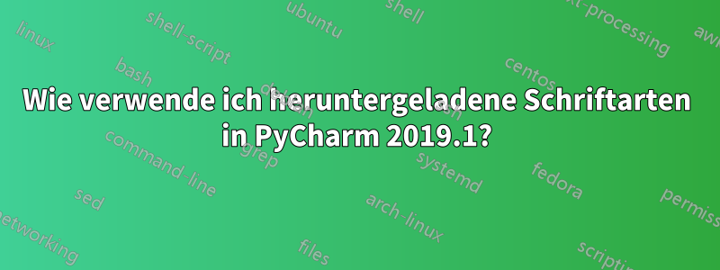 Wie verwende ich heruntergeladene Schriftarten in PyCharm 2019.1?