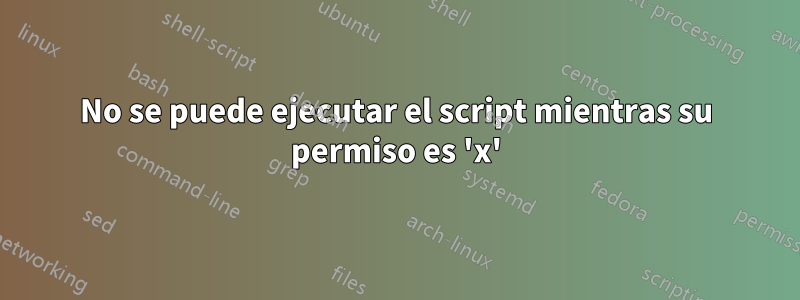 No se puede ejecutar el script mientras su permiso es 'x'