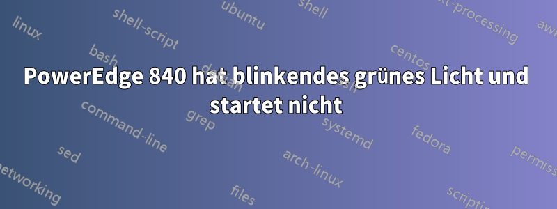 PowerEdge 840 hat blinkendes grünes Licht und startet nicht