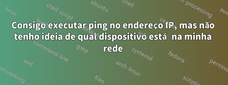 Consigo executar ping no endereço IP, mas não tenho ideia de qual dispositivo está na minha rede