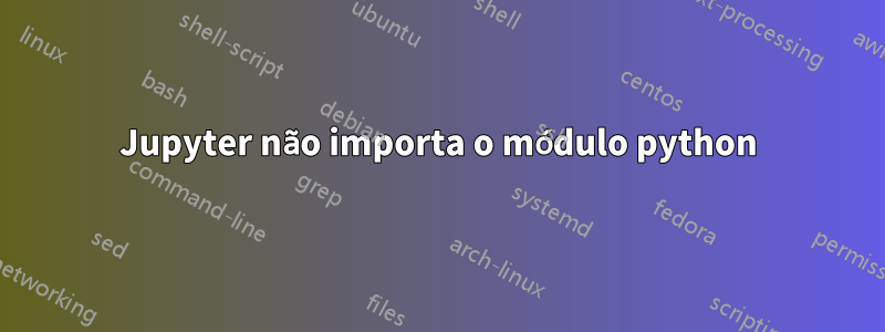 Jupyter não importa o módulo python