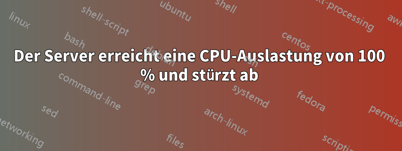 Der Server erreicht eine CPU-Auslastung von 100 % und stürzt ab