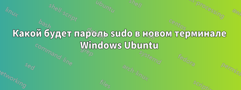 Какой будет пароль sudo в новом терминале Windows Ubuntu