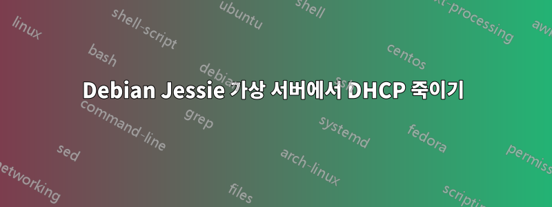 Debian Jessie 가상 서버에서 DHCP 죽이기