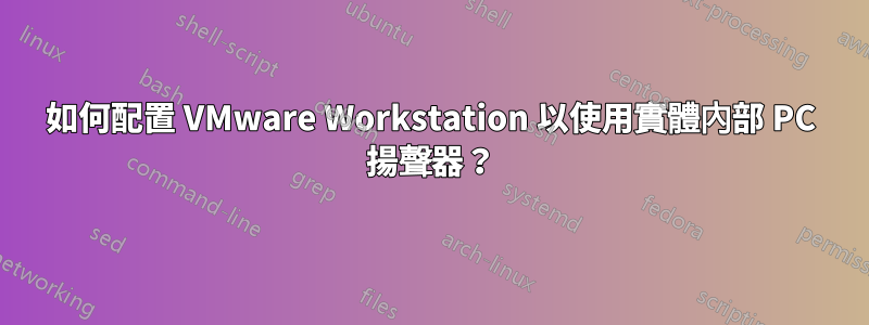 如何配置 VMware Workstation 以使用實體內部 PC 揚聲器？