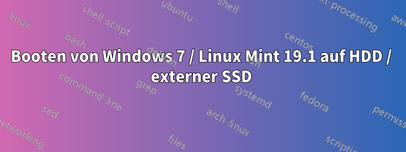 Booten von Windows 7 / Linux Mint 19.1 auf HDD / externer SSD