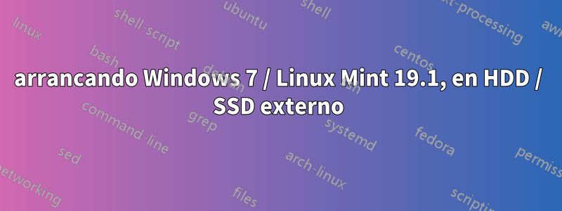 arrancando Windows 7 / Linux Mint 19.1, en HDD / SSD externo