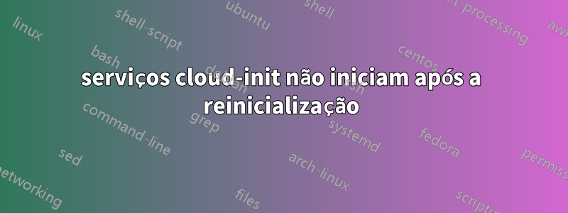 serviços cloud-init não iniciam após a reinicialização