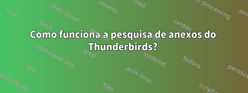 Como funciona a pesquisa de anexos do Thunderbirds?