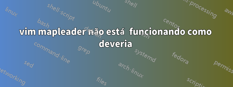 vim mapleader não está funcionando como deveria