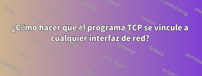 ¿Cómo hacer que el programa TCP se vincule a cualquier interfaz de red?