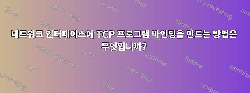 네트워크 인터페이스에 TCP 프로그램 바인딩을 만드는 방법은 무엇입니까?