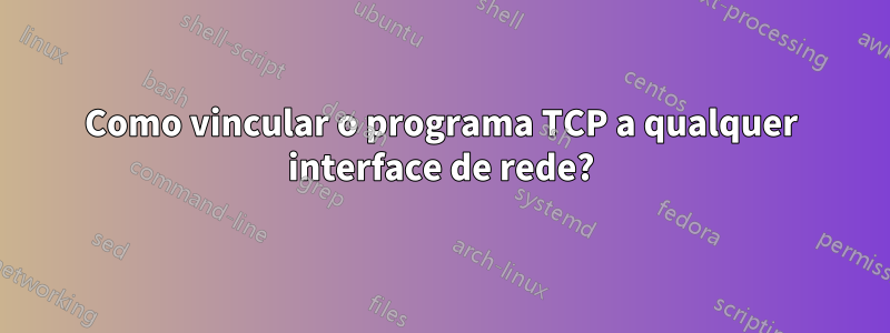 Como vincular o programa TCP a qualquer interface de rede?