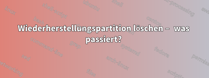 Wiederherstellungspartition löschen – was passiert?