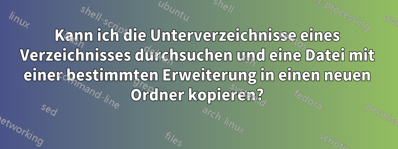 Kann ich die Unterverzeichnisse eines Verzeichnisses durchsuchen und eine Datei mit einer bestimmten Erweiterung in einen neuen Ordner kopieren?