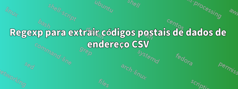 Regexp para extrair códigos postais de dados de endereço CSV