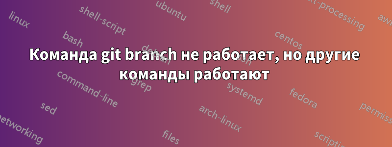 Команда git branch не работает, но другие команды работают