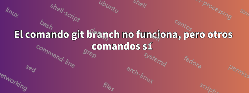 El comando git branch no funciona, pero otros comandos sí