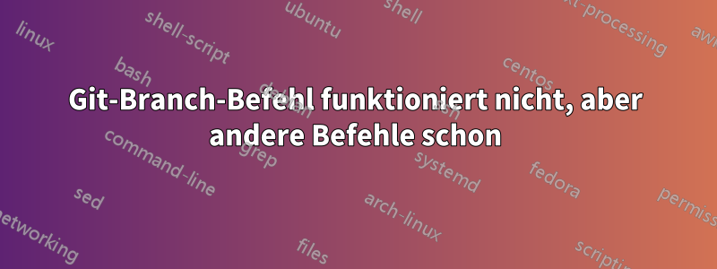 Git-Branch-Befehl funktioniert nicht, aber andere Befehle schon