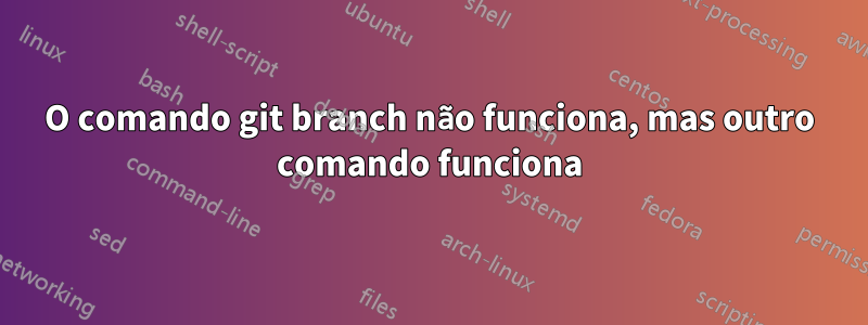 O comando git branch não funciona, mas outro comando funciona