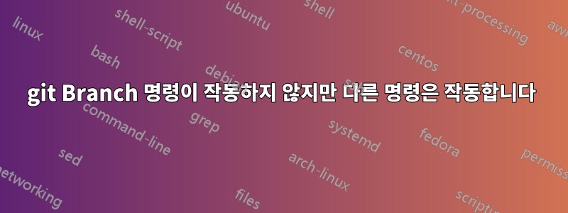 git Branch 명령이 작동하지 않지만 다른 명령은 작동합니다