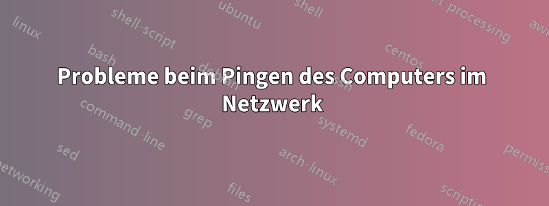 Probleme beim Pingen des Computers im Netzwerk