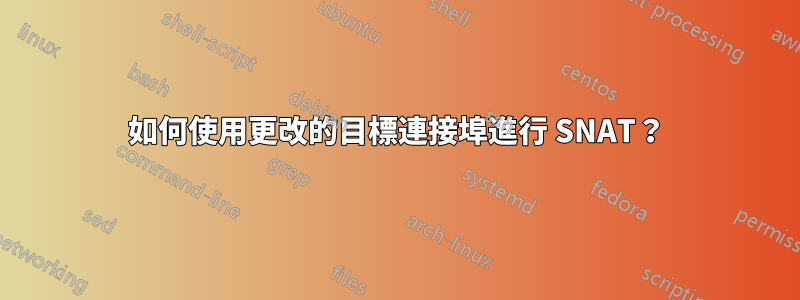 如何使用更改的目標連接埠進行 SNAT？