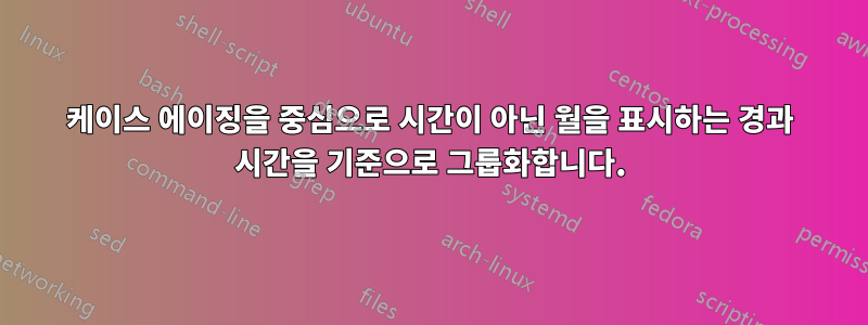 케이스 에이징을 중심으로 시간이 아닌 월을 표시하는 경과 시간을 기준으로 그룹화합니다.