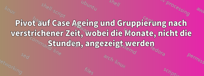 Pivot auf Case Ageing und Gruppierung nach verstrichener Zeit, wobei die Monate, nicht die Stunden, angezeigt werden