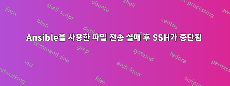 Ansible을 사용한 파일 전송 실패 후 SSH가 중단됨