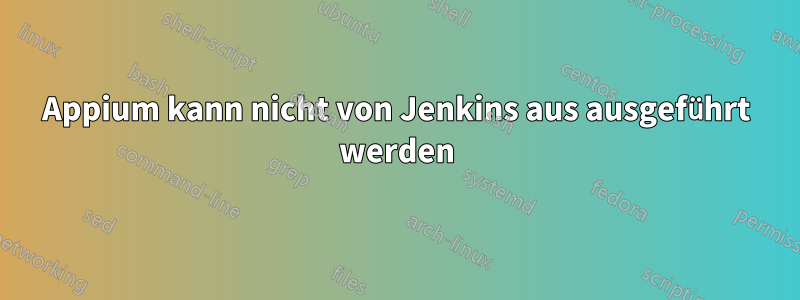 Appium kann nicht von Jenkins aus ausgeführt werden