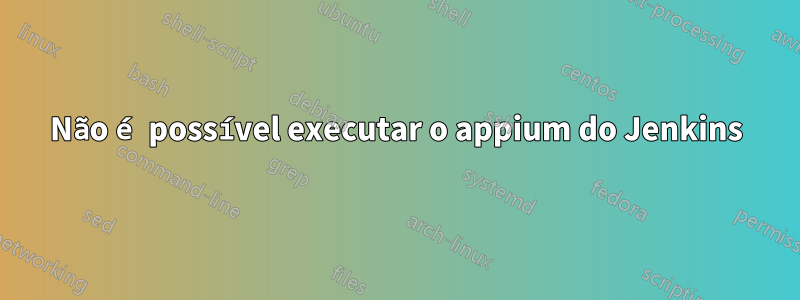 Não é possível executar o appium do Jenkins