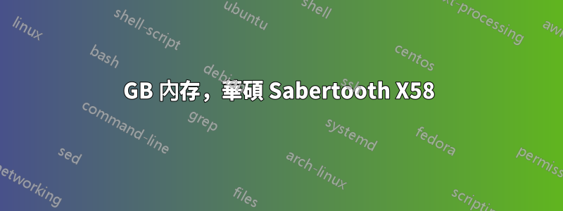 8GB 內存，華碩 Sabertooth X58