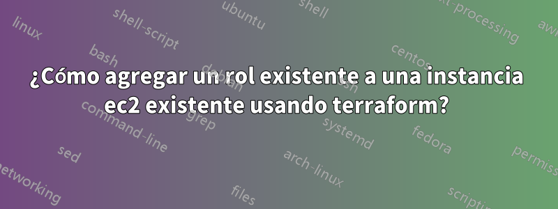 ¿Cómo agregar un rol existente a una instancia ec2 existente usando terraform?