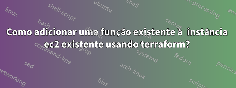 Como adicionar uma função existente à instância ec2 existente usando terraform?